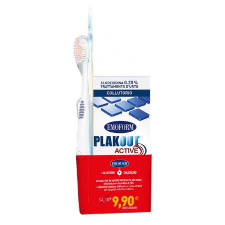 Polifarma Benessere Emoform Plak Out Active Promo 1 Collutorio 0,20% Clorexidina 200 Ml + 1 Spazzolino - Igiene corpo - 98754...