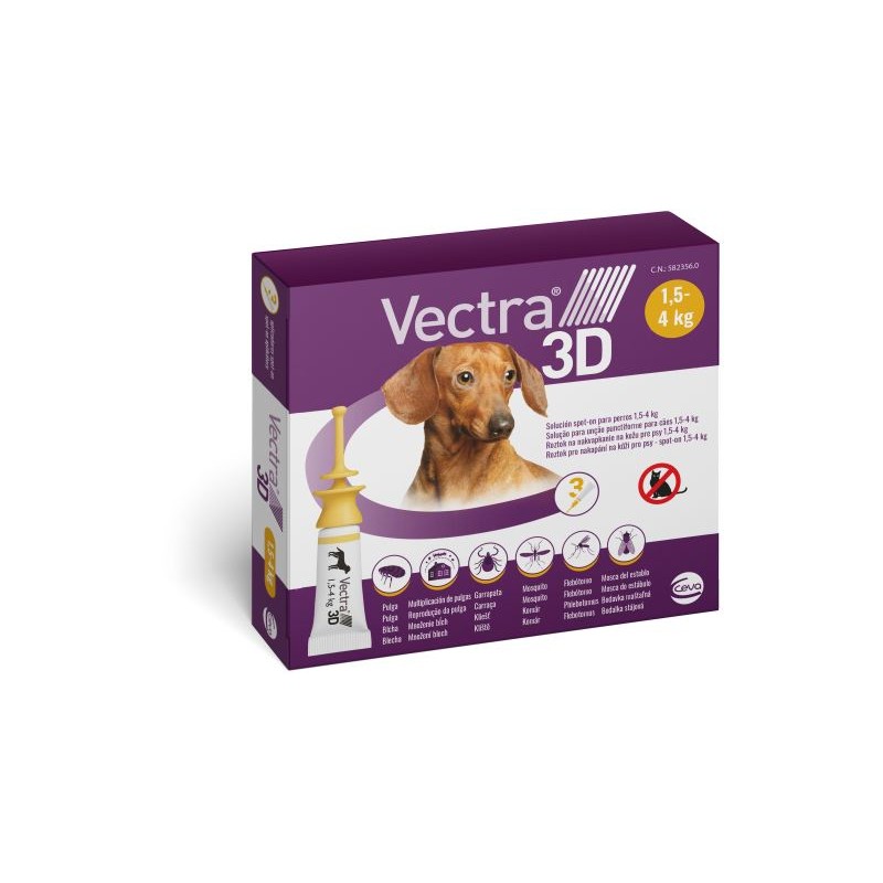 Vectra 3D Soluzione Spot-On Cani da 1,5 a 4 Kg 3 Pipette - Prodotti per cani - 104687025 - Vectra - € 23,31