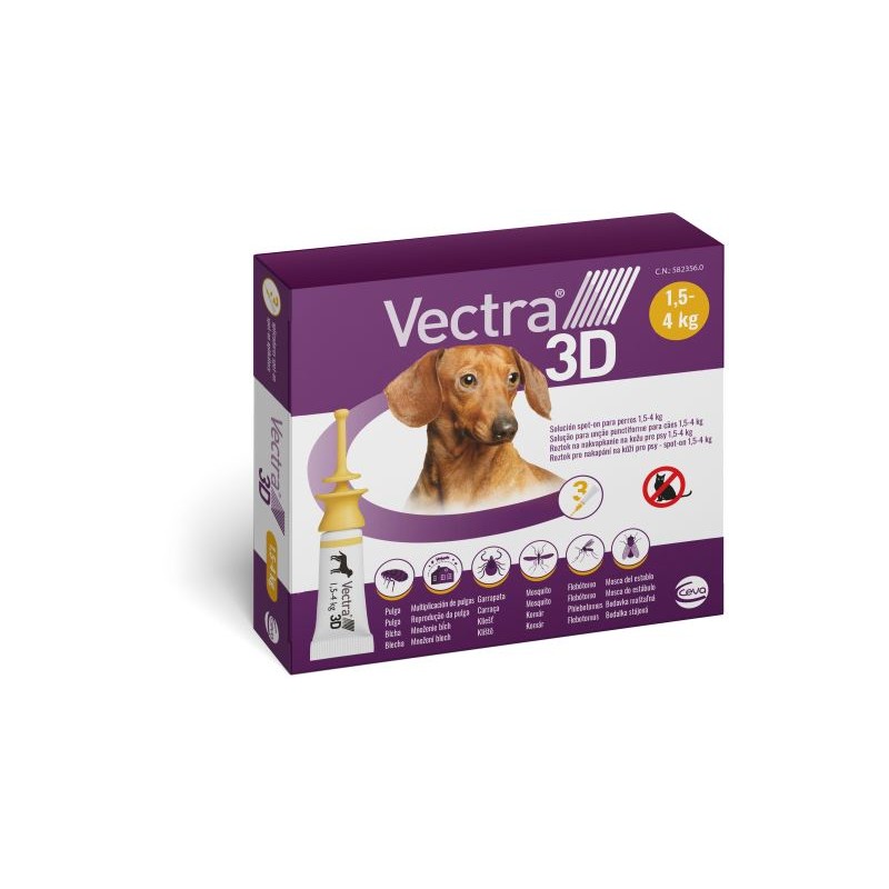 Vectra 3D Soluzione Spot-On Cani da 1,5 a 4 Kg 3 Pipette Vectra - 1