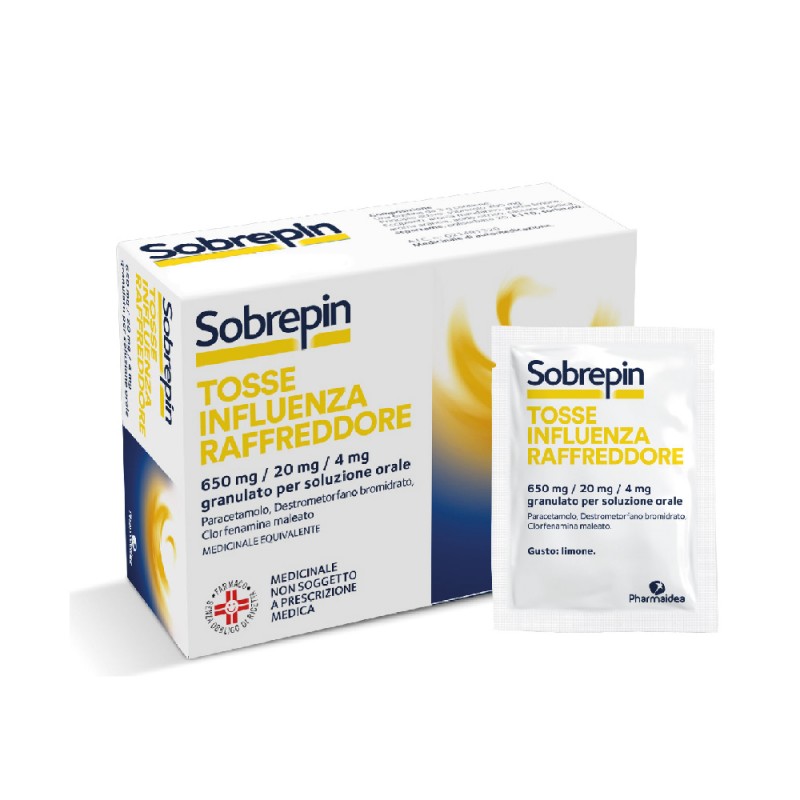 Pharmaidea Sobrepin Tosse Influenza Raffreddore 650 Mg/ 20 Mg/ 4 Mg Granulato Per Soluzione Orale - Farmaci per febbre (antip...