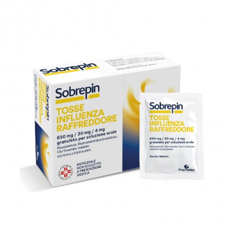 Pharmaidea Sobrepin Tosse Influenza Raffreddore 650 Mg/ 20 Mg/ 4 Mg Granulato Per Soluzione Orale - Farmaci per febbre (antip...