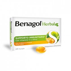 BENAGOL HERBAL MIELE 24 PASTIGLIE - Prodotti fitoterapici per raffreddore, tosse e mal di gola - 983032069 - Benagol - € 6,43