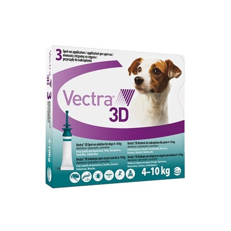 Vectra 3D Soluzione Spot-On Cani da 4 a 10Kg 3 Pipette Tappo verde Vectra - 1 Vectra 3D Soluzione Spot-On Cani da 4 a 10Kg 3 Pipette Tappo verde Vectra - 1