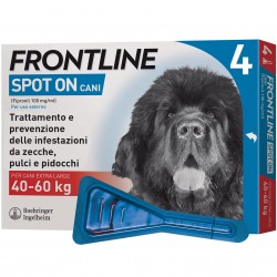 FRONTLINE SPOT-ON CANI*soluz 4 pipette 4,02 ml 402 mg cani da 40 a 60 Kg - Prodotti per cani - 103030250 - Frontline - € 37,23
