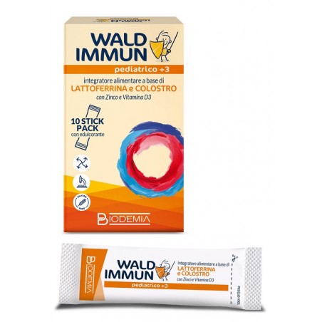Global Pharmacies Partner Wald Immun Pediatrico +3 10 Stick Gusto Cioccolato - Integratori per difese immunitarie - 983784505...