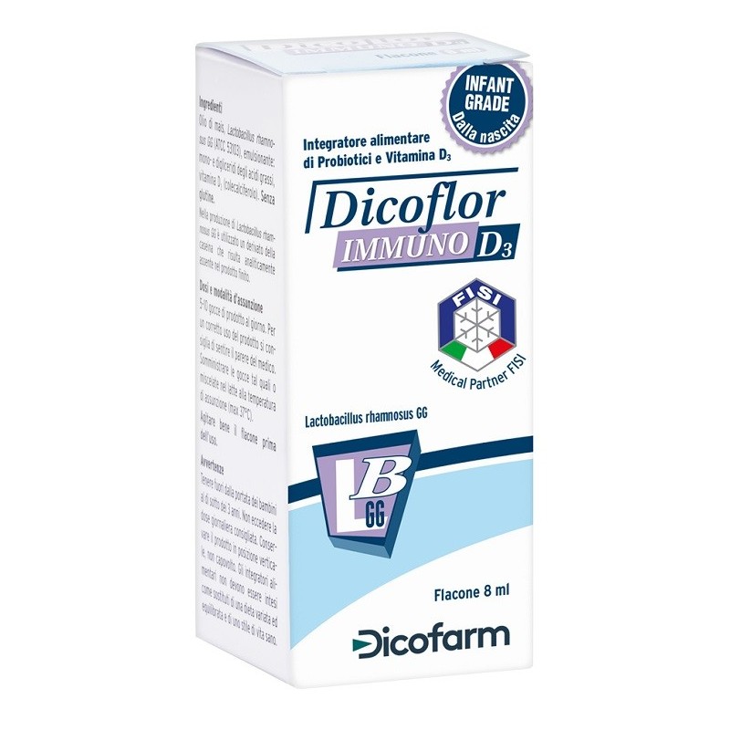 Dicoflor Immuno D3 Per Sistema Immunitario e Flora Batterica 8 Ml - Integratori di fermenti lattici - 935198364 - Dicoflor - ...