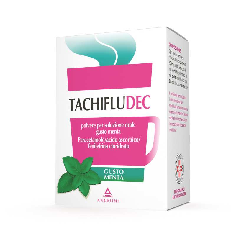 Tachifludec Menta Raffreddore e Influenza 10 Bustine - Farmaci per febbre (antipiretici) - 034358073 - Tachifludec - € 7,13