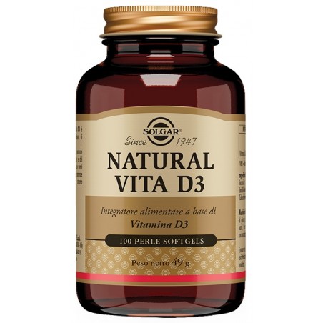 Solgar Natural Vita D3 Vitamina D per ossa e immunità 100 perle Solgar - 1 Solgar Natural Vita D3 Vitamina D per ossa e immunità 100 perle Solgar - 1