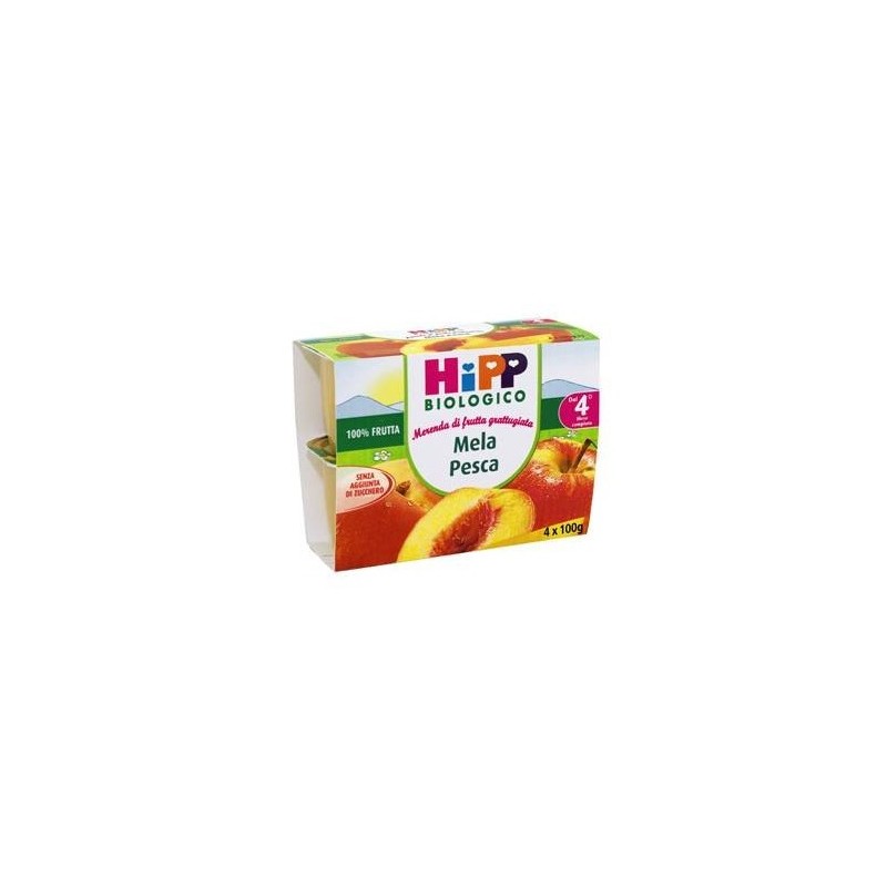 Hipp Italia Hipp Bio Frutta Grattuggiata Mela Pesca 4x100 G - Alimentazione e integratori - 903149045 - Hipp - € 3,51