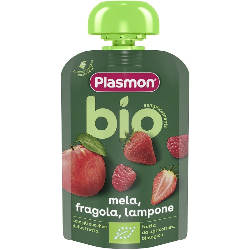 Plasmon Omogeneizzato Bio Mela Fragola Lampone 100 G - Omogeneizzati e liofilizzati - 987764747 - Plasmon - € 1,57