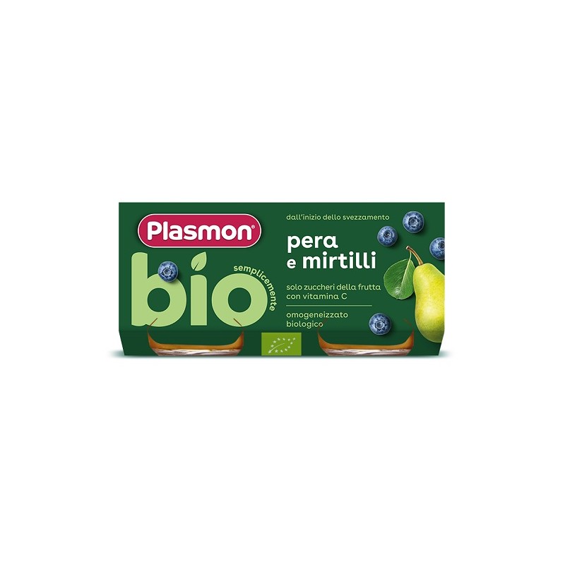 Plasmon Omogeneizzato Bio Pera Mirtilli 2 Vasetti X 80 G - Omogeneizzati e liofilizzati - 987764774 - Plasmon - € 1,44