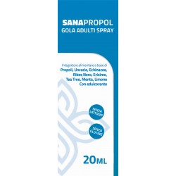 Sanapropol Adulti Spray per Mal di Gola con Propoli 20 Ml - Integratori per mal di gola - 987665938 - Farmadea - € 6,90