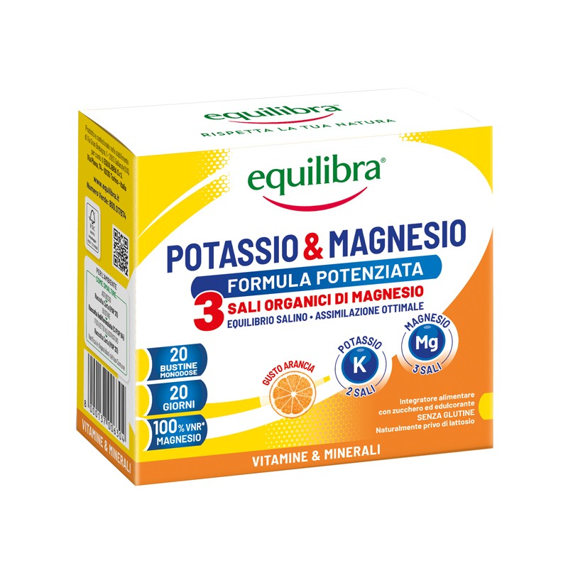 Equilibra Potassio & Magnesio 3 20 Bustine - Integratori multivitaminici - 986147116 - Equilibra - € 14,54