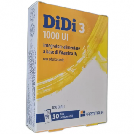 DiDi 3 1000 UI Integratore Vitamina D3 30 Film Orodispersibili - Integratori di vitamina D - 944943430 - Farmitalia - € 11,91