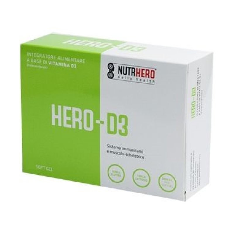 Hero D3 Integratore di Vitamina D3 30 Softgel - Integratori di vitamina D - 984622504 - Nutrhero S - € 10,54