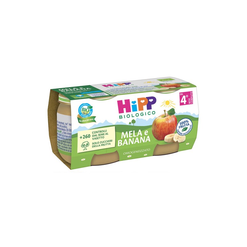 HIPP BIO OMOGENEIZZATO MELA/BANANA 2X80 G - Omogeneizzati e liofilizzati - 980512406 - Hipp - € 1,94
