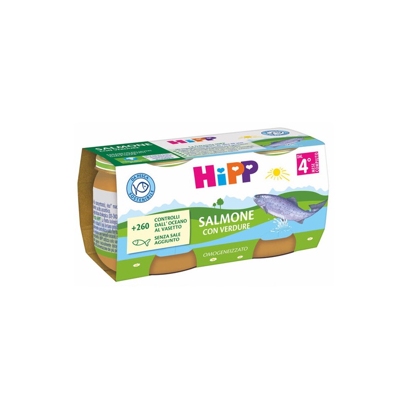 HIPP OMOGENEIZZATO SALMONE/VERDURE 4X80 G - Alimentazione e integratori - 977464623 - Hipp - € 6,09