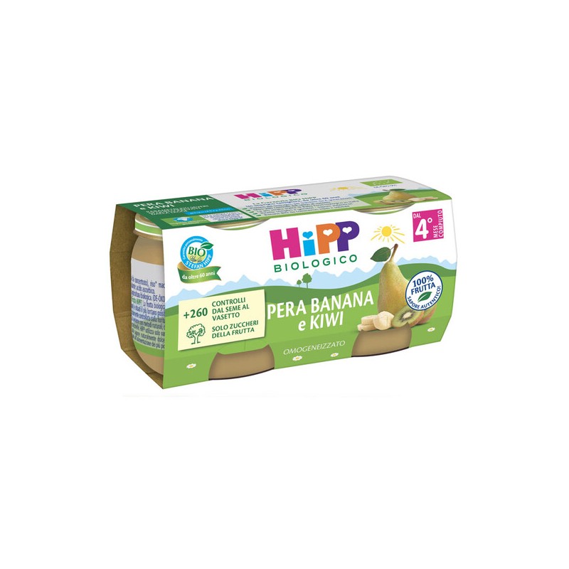 HIPP BIO OMOGENEIZZATO KIWI/BANANA/PERA 2X80 G - Omogeneizzati e liofilizzati - 980512469 - Hipp - € 1,92