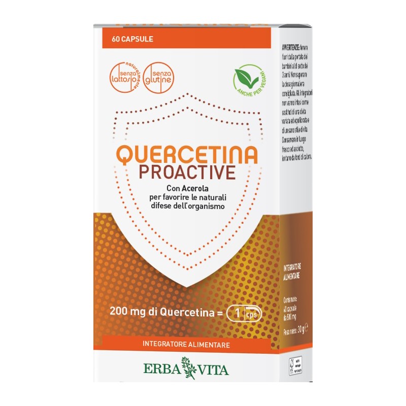 Erba Vita Group Quercetina Proactive 60 Capsule - Integratori per difese immunitarie - 981071160 - Erba Vita - € 10,89