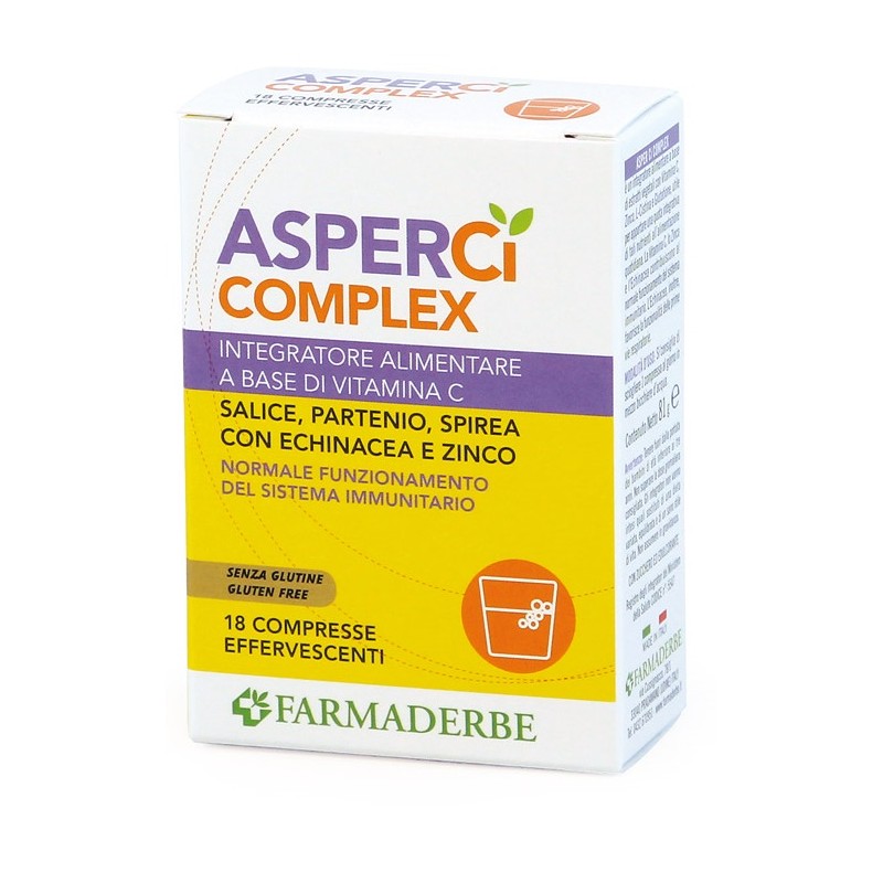 Farmaderbe Asper Ci Complex 18 Compresse Effervescenti - Integratori per difese immunitarie - 904426487 - Farmaderbe - € 7,54