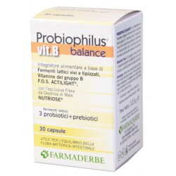 Farmaderbe Probiophilus Vit B Balance 30 Capsule - Integratori di fermenti lattici - 930269535 - Farmaderbe - € 12,19