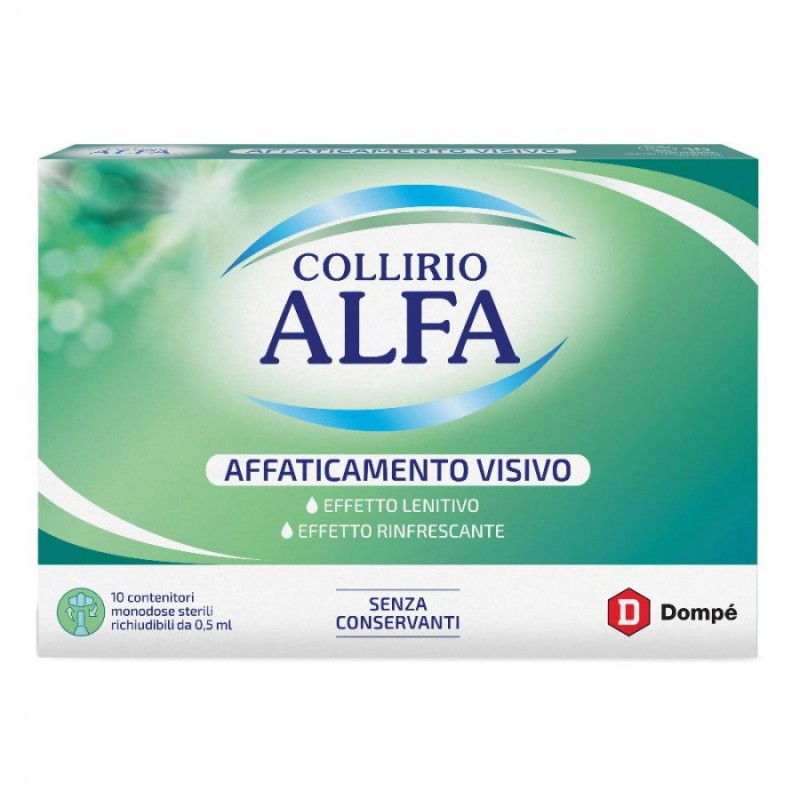 Collirio Alfa Lenitivo per Affaticamento Visivo 10 Pezzi - Colliri omeopatici - 984790840 - Dompe' Farmaceutici - € 9,54