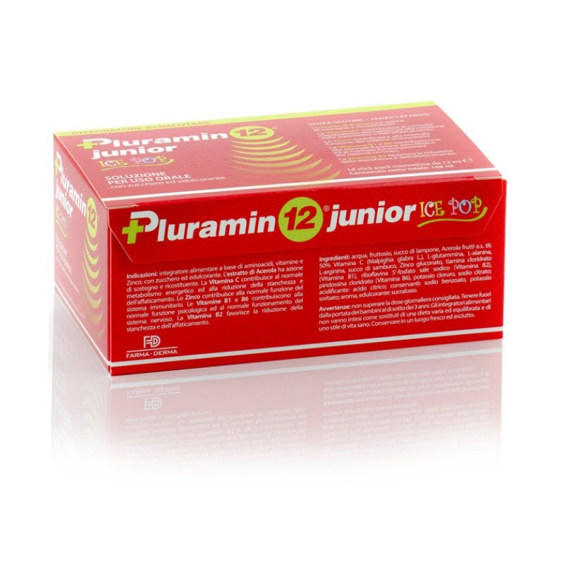 Pluramin 12 Junior Ghiacciolo Integratore Vitaminico Zincato 14 Stick  - 1