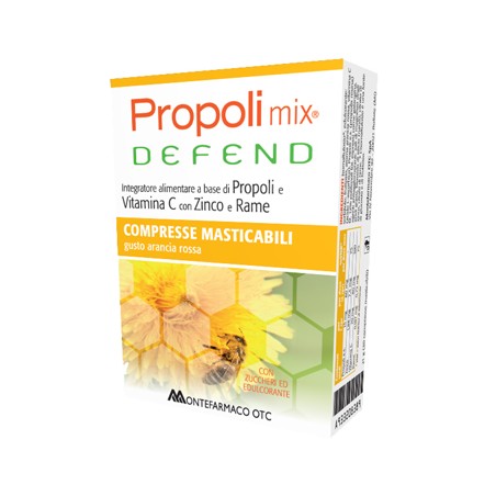 Montefarmaco Otc Propoli Mix Defend 30 Compresse Masticabili Gusto Arancia - Integratori per difese immunitarie - 933208389 -...