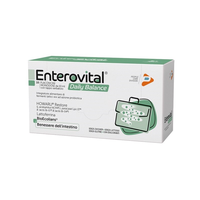 Enterovital Daily Balance Probiotico per Flora Intestinale 10 Flaconcini - Integratori di fermenti lattici - 986042479 - Phar...