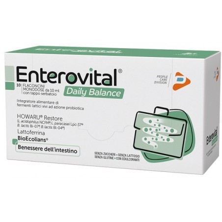 Enterovital Daily Balance Probiotico per Flora Intestinale 10 Flaconcini - Integratori di fermenti lattici - 986042479 - Phar...