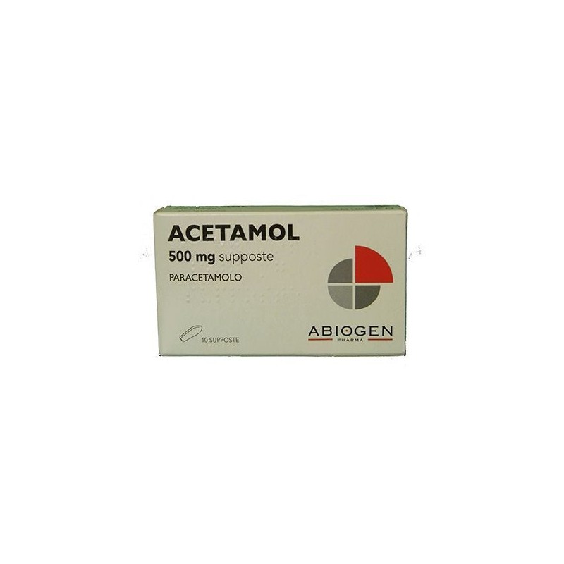 Acetamol Paracetamolo per Febbre 10 Supposte - Farmaci per febbre (antipiretici) - 023475078 - Abiogen Pharma - € 2,49