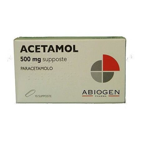 Acetamol Paracetamolo per Febbre 10 Supposte - Farmaci per febbre (antipiretici) - 023475078 - Abiogen Pharma - € 2,45