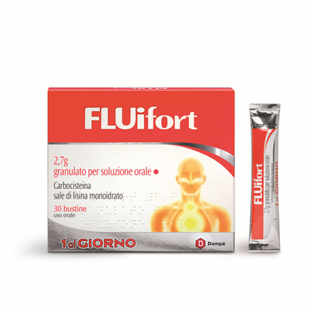 Fluifort Mucolitico e Fluidificante per Affezioni Respiratorie 30 Bustine - Farmaci per tosse secca e grassa - 023834056 - Do...