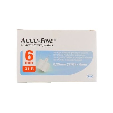 Roche Diabetes Care Italy Ago Per Penna Da Insulina Accu-fine Pen Needle Accu-chek Gauge 31 X 6mm 100 Pezzi Roche Diabetes Care Roche Diabetes Care Italy Ago Per Penna Da Insulina Accu-fine Pen Needle Accu-chek Gauge 31 X 6mm 100 Pezzi Roche Diabetes Care