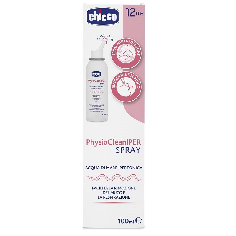 Chicco Physioclean Soluzione Ipertonica Spray 100 Ml - Prodotti per la cura e igiene del naso - 980445617 - Chicco - € 8,71