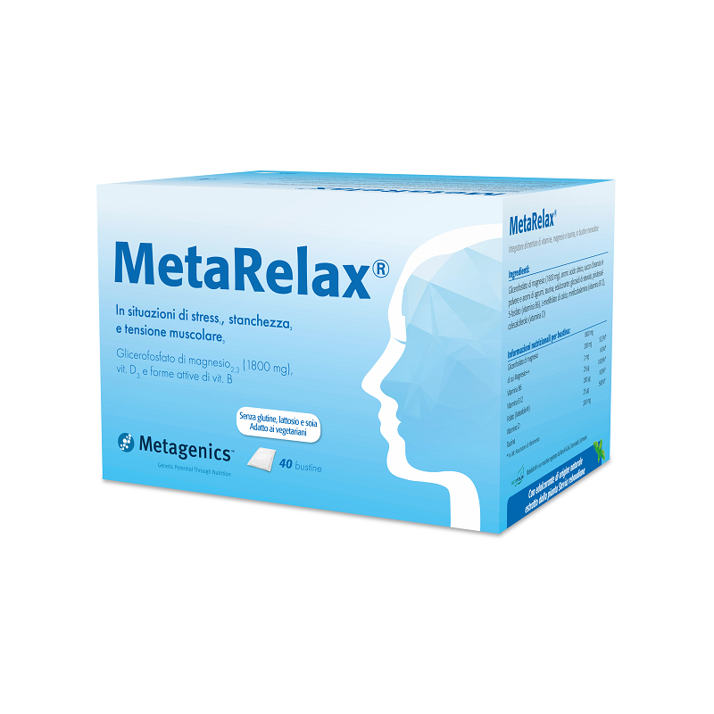 Metarelax Integratore per Stress e Stanchezza 40 Bustine - Integratori per umore, anti stress e sonno - 971064225 - Metagenic...