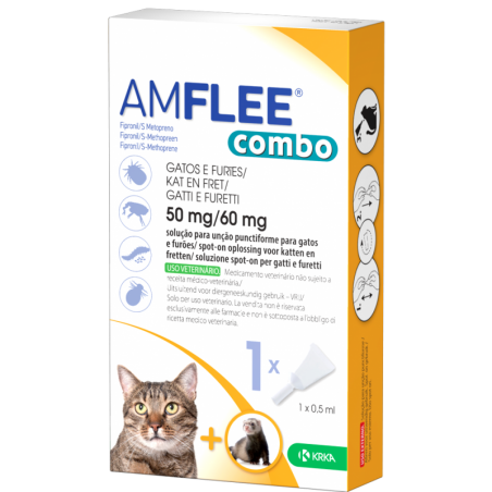 Amflee Combo Soluzione Spot-On Gatti e Furetti 1 Pipetta - 1 Amflee Combo Soluzione Spot-On Gatti e Furetti 1 Pipetta - 1