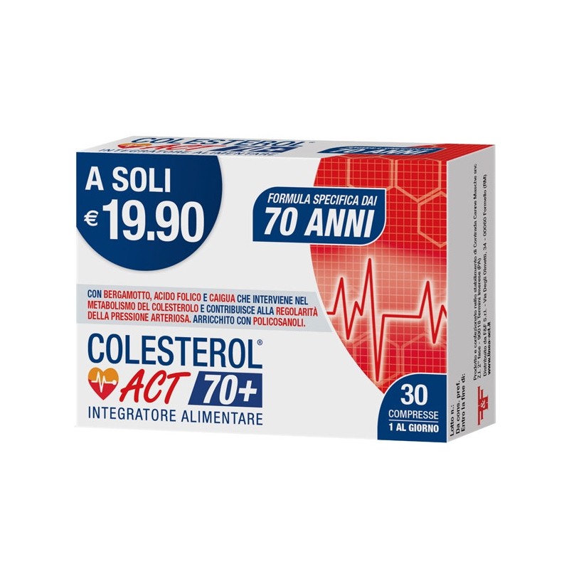 Colesterol Act 70+ Integratore per Colesterolo 30 Compresse - Integratori per il cuore e colesterolo - 986904656 - Linea Act ...