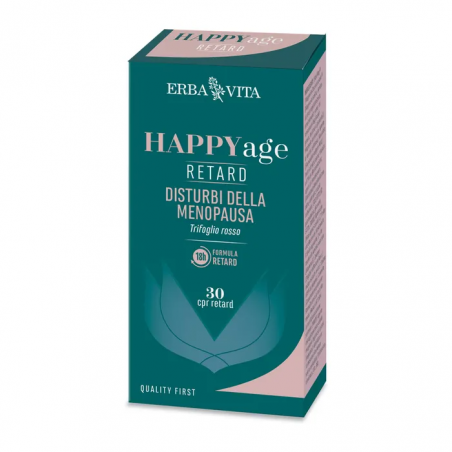 Happy Age Retard Integratore per Menopausa 30 Compresse Erba Vita - 1 Happy Age Retard Integratore per Menopausa 30 Compresse Erba Vita - 1