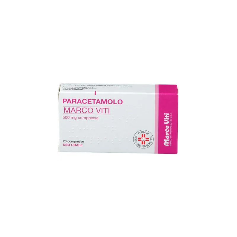 Paracetamolo Marco Viti 500mg per Febbre 20 Compresse - Farmaci per dolori muscolari e articolari - 039895014 - Marco Viti - ...