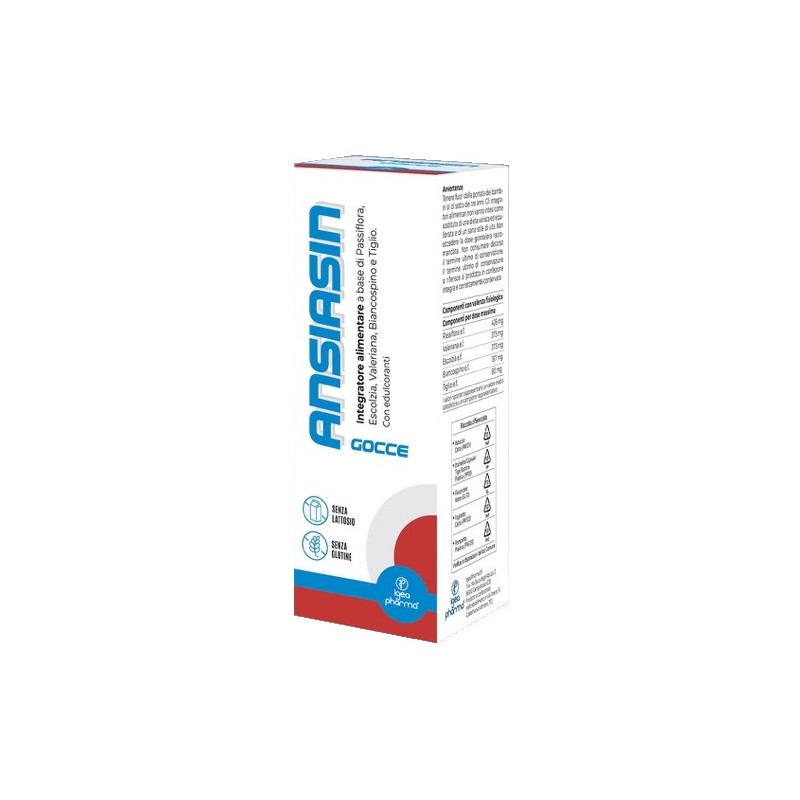 Igea Pharma Ansiasin Gocce 30 Ml - Integratori per umore, anti stress e sonno - 987921057 - Igea Pharma - € 14,16