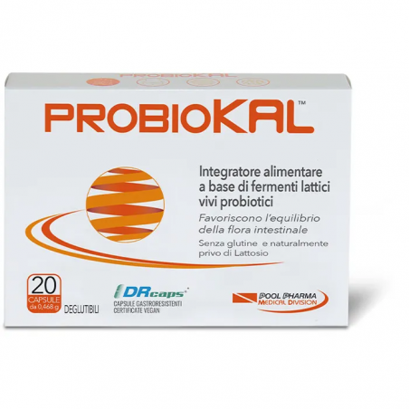 Probiokal Integratore per Benessere Intestinale 20 Capsule - Integratori di fermenti lattici - 943941649 - Pool Pharma - € 20,10