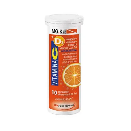 MG.K Vis Vitamina C + D3 + A + Astaxantina 10 Compresse Effervescenti - Vitamine e sali minerali - 944408297 - Pool Pharma - ...
