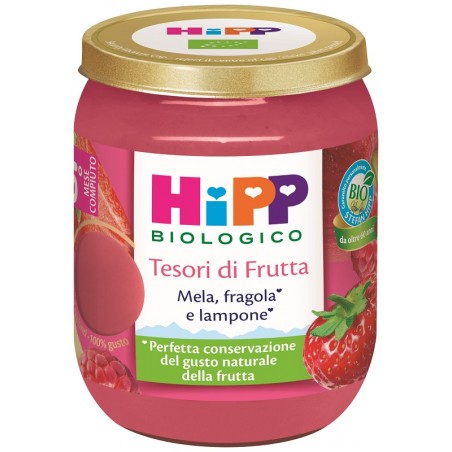 Hipp Italia Hipp Tesori Frutta Mela Fragola Lampone 160 G - Omogeneizzati e liofilizzati - 987682921 - Hipp - € 1,50