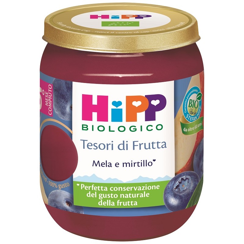 Hipp Italia Hipp Tesori Frutta Mela Mirtillo 160 G - Omogeneizzati e liofilizzati - 987682933 - Hipp - € 1,50