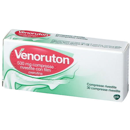 Venoruton 500 Mg Insufficienza Venosa 30 Compresse Rivestite - Farmaci per gambe pesanti e microcircolo - 017076148 - Venorut...