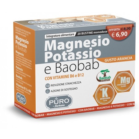 Uragme Puro Magnesio Potassio E Baobab 20 Bustine 4 G - Integratori multivitaminici - 979390592 - Uragme - € 5,21