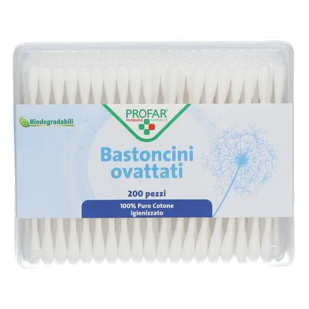 Profar Bastoncini Ovattati 200 Pezzi - Prodotti per la cura e igiene delle orecchie - 985826041 - Federfarma. Co - € 1,83