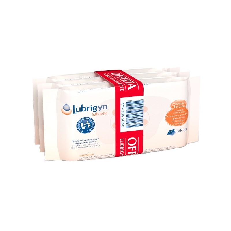 Uniderm Farmaceutici Lubrigyn Salviette 3 Confezioni Da 15 Pezzi - Detergenti intimi - 943365080 - Uniderm Farmaceutici - € 5,23