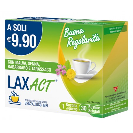 Lax Act Regolarità Intestinale Senza Zuccheri 30 bustine solubili Linea Act - 1 Lax Act Regolarità Intestinale Senza Zuccheri 30 bustine solubili Linea Act - 1